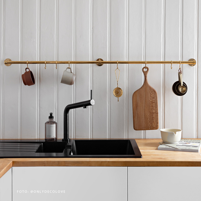 Extension rod Aveny - 600mm - Polished Untreated Brass