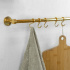 Hooks Kitchen railing Aveny - 5-p - Polished Untreated Brass