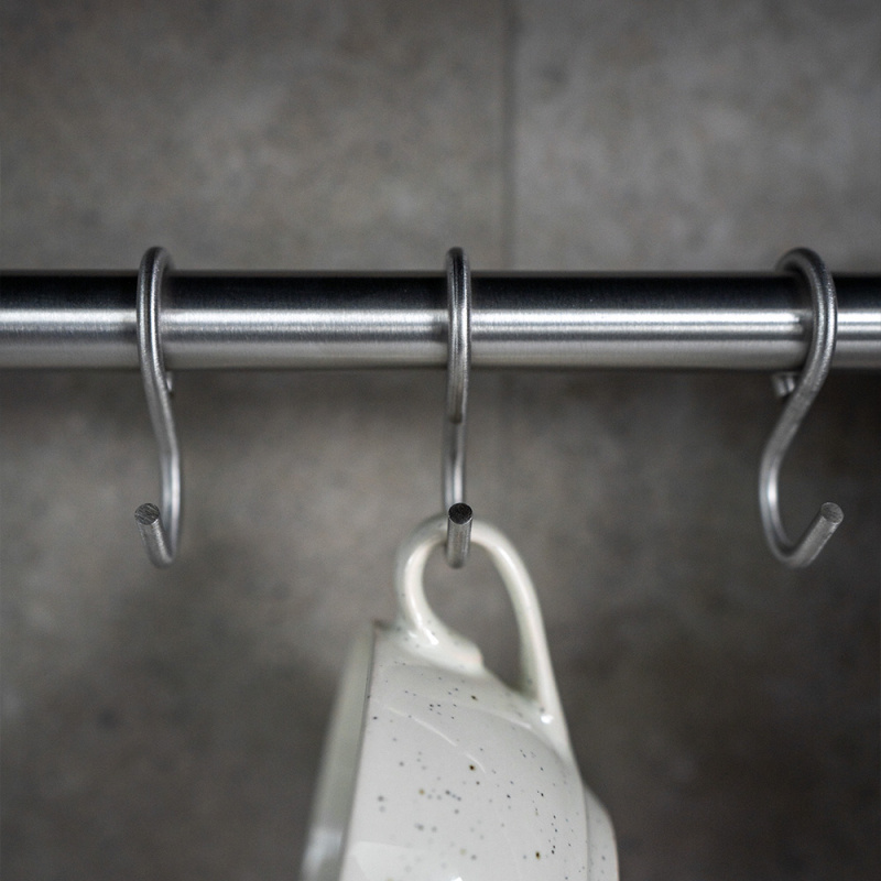 Hooks Kitchen railing Aveny - 5-p - Brushed stainless