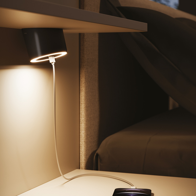 LED-spot Unika - 2xUSB - Stainless steel