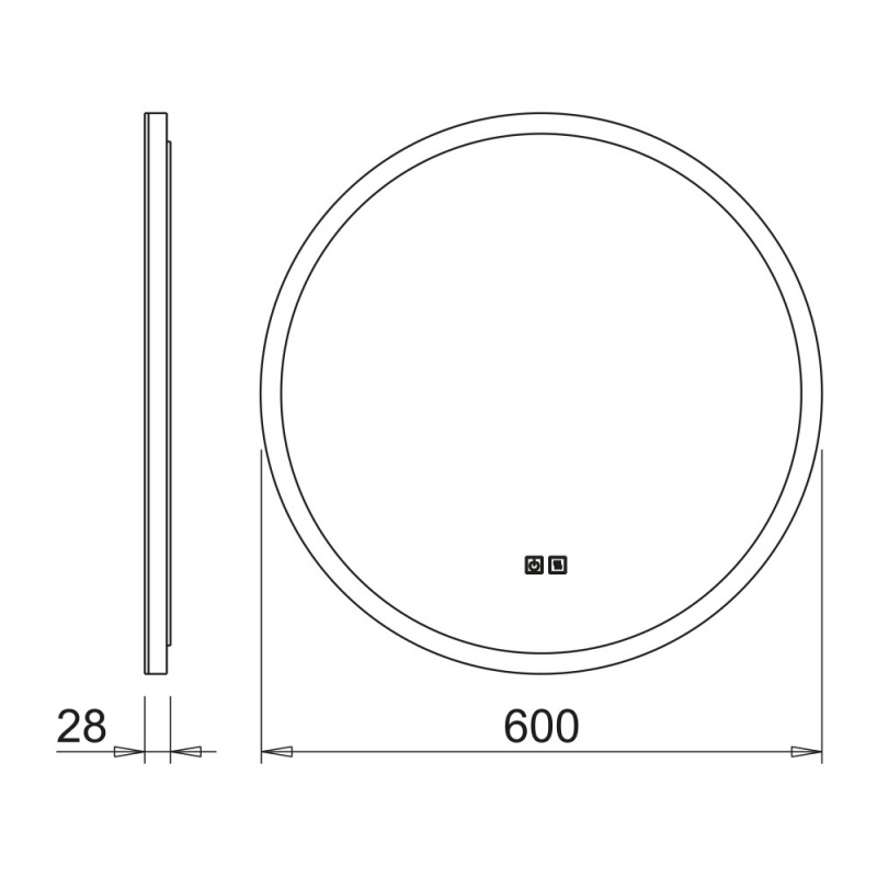 Mirror wall mounted IO D-M 
