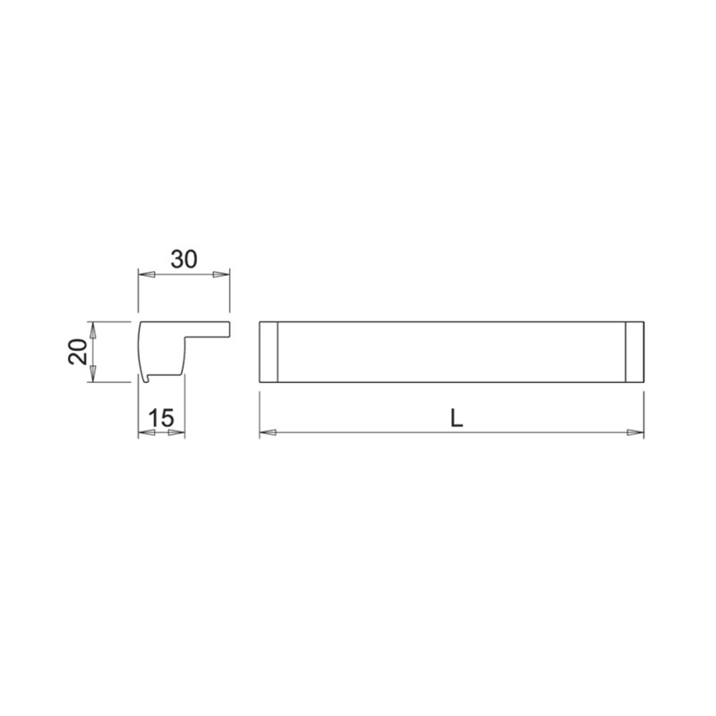 LED-profile Tuby - 2000mm - Aluminium