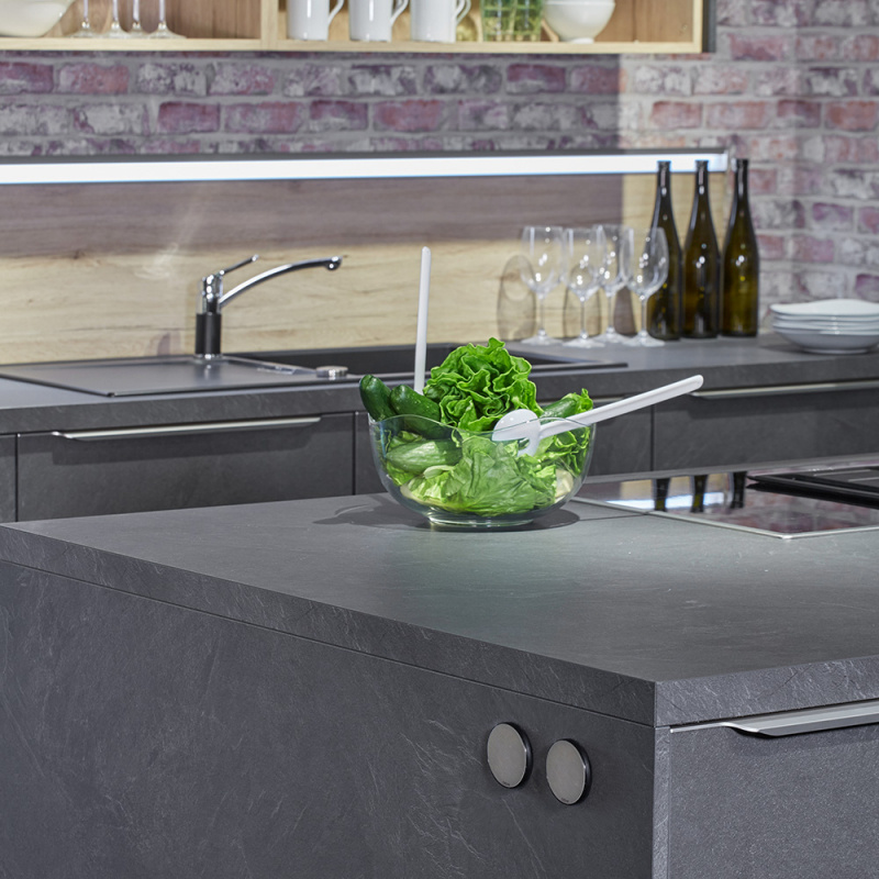 Power outlet One - with cover stainless steel/black