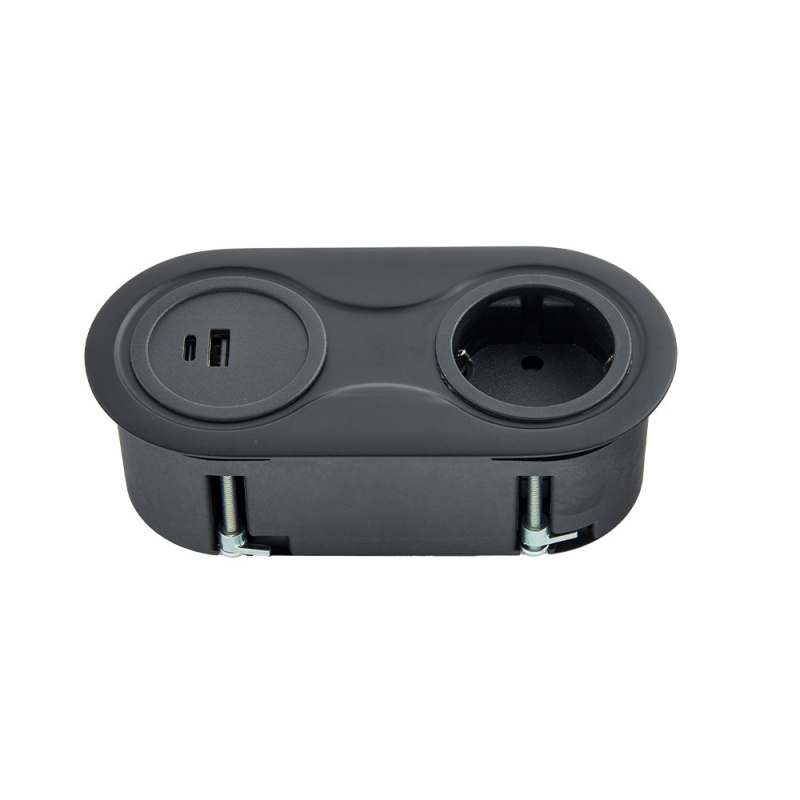 Power outlet Infini - Matt black 