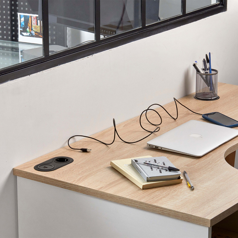 Power outlet Infini - Matt black 