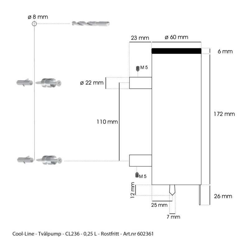 Cool-Line - Soap Dispenser - Stainless Steel