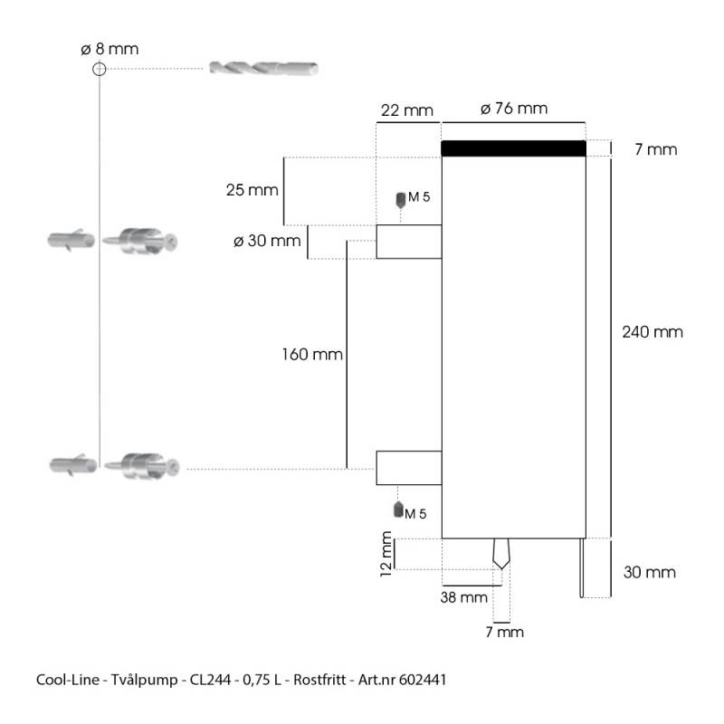 Cool-Line - Soap Dispenser - Stainless Steel