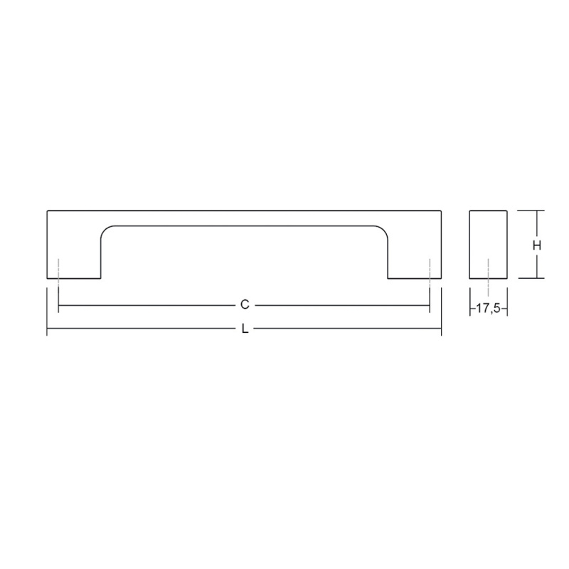 Handle Luv - Stainless steel look