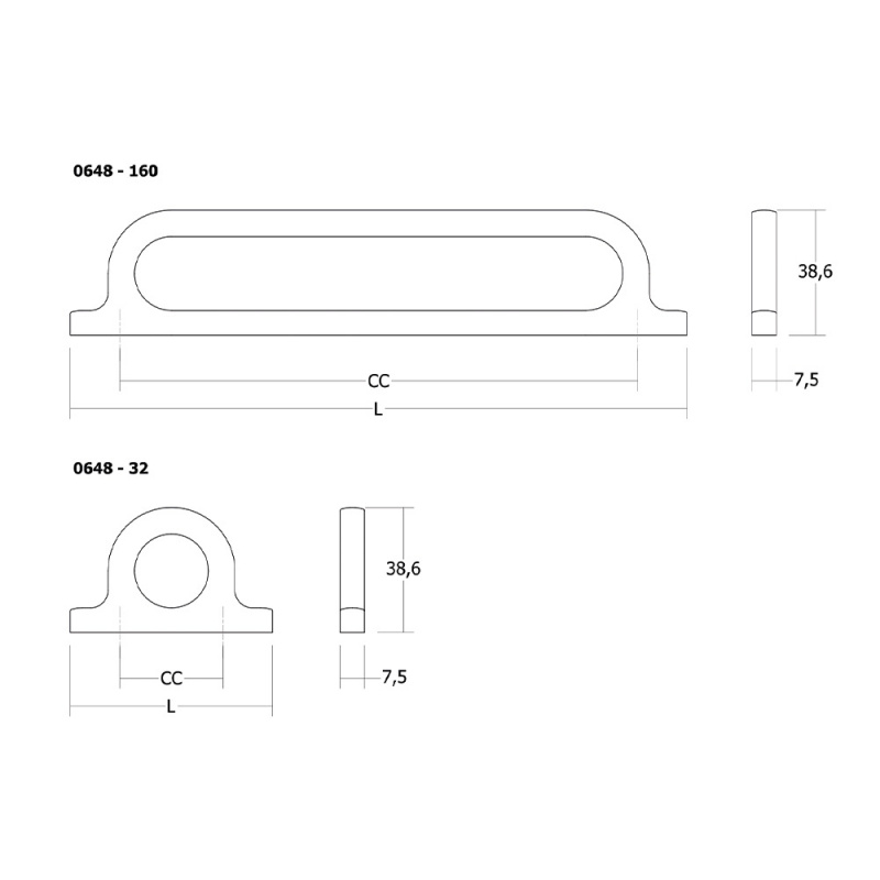 Handle Omega - Antique brass