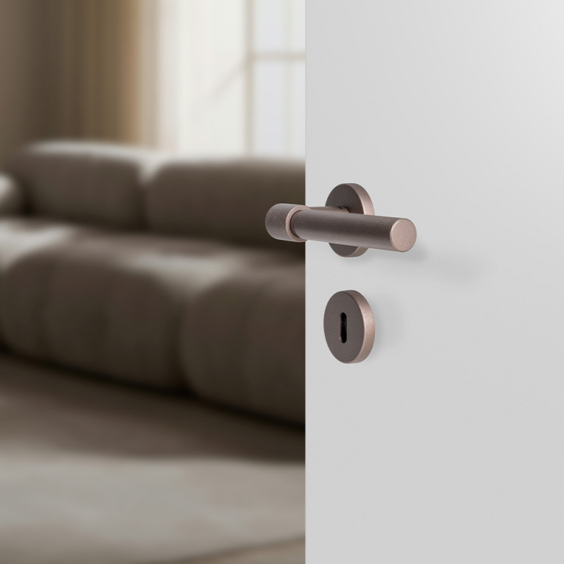 Door handle Helix 200 Plain - Dark bronze