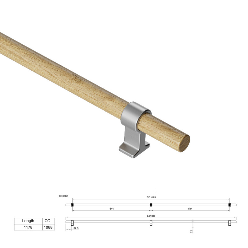 Handle Bond - Oak/Stainless steel look