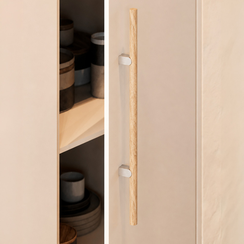 Handle Kumo Wood - Oak/stainless steel look