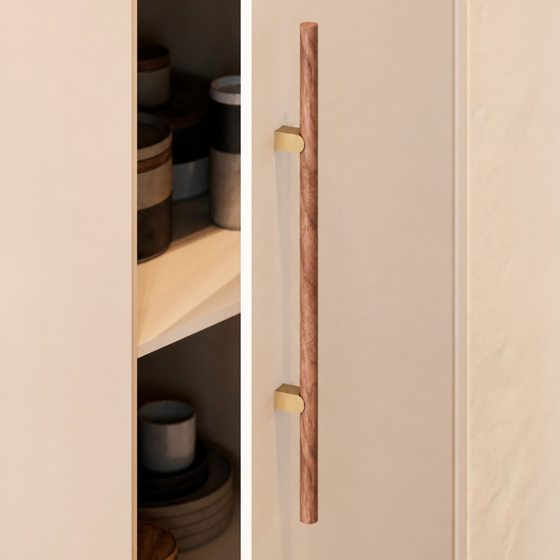 Handle Kumo Wood - Walnut/brass