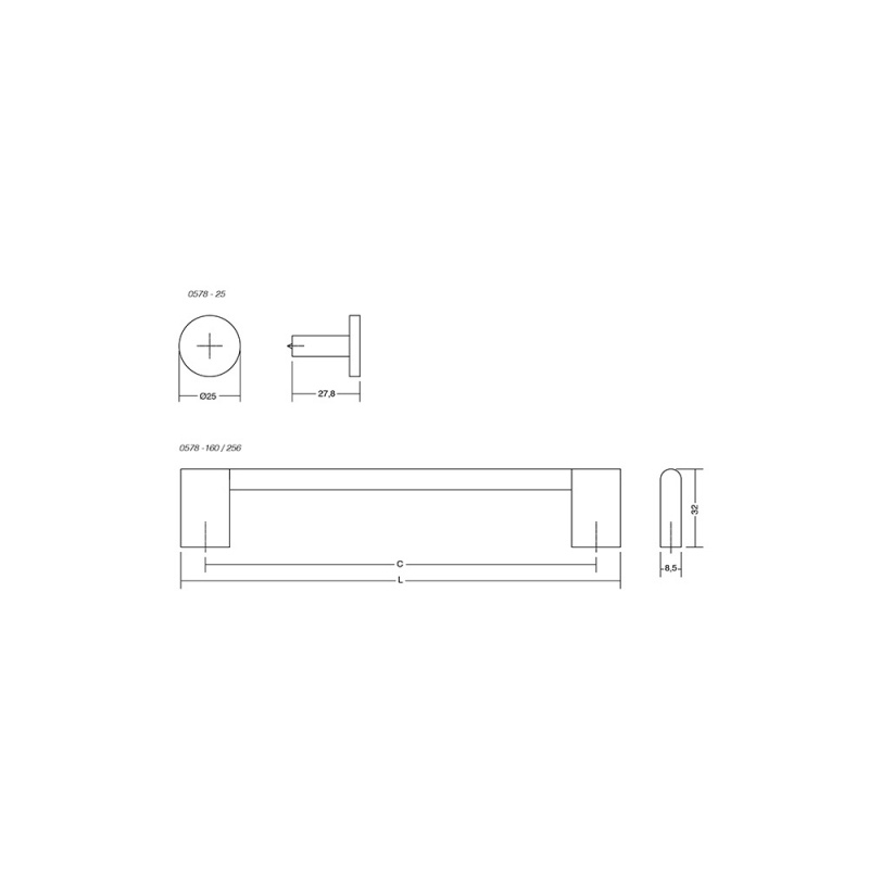 Handle Nexx - Stainless steel look