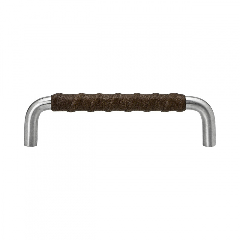 Handle SS-A - Stainless steel/brown leather