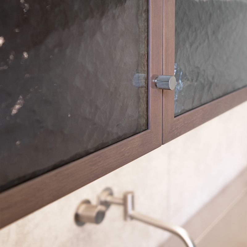 Knob Helix Stripe - Stainless steel look