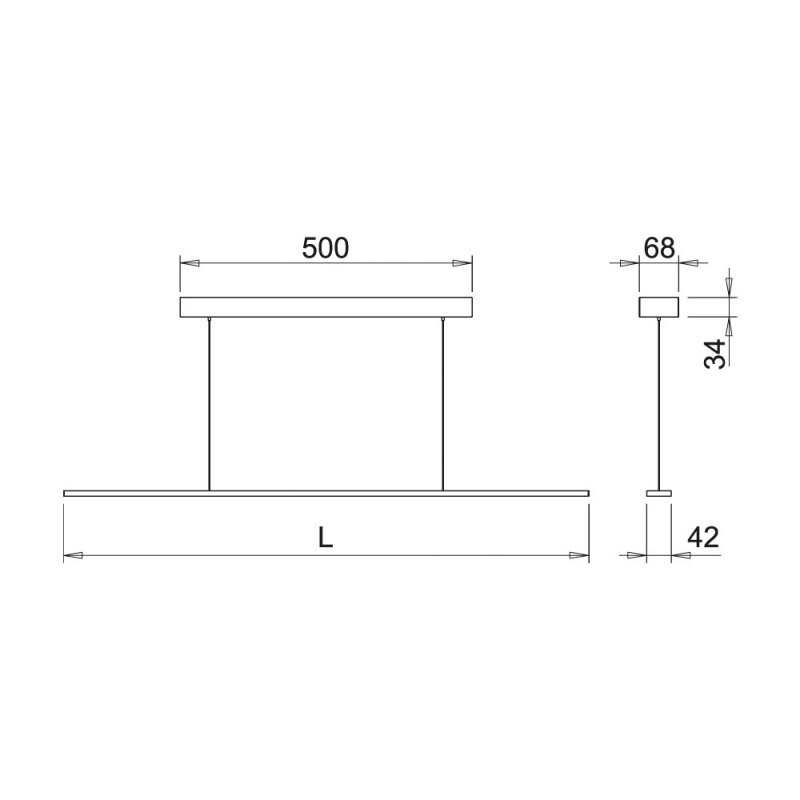 LED-armature Pendy Dim - 900mm - 2900K - Black