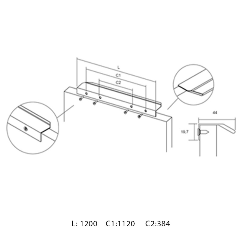 Profile handle Vann - Matt black
